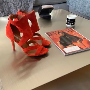 & Other Stories Red Orange Heeled Sandals